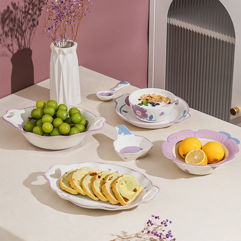 Cigarlemon Blooming Crape Myrtle Ceramic Dinnerware Set – 8 Pieces
