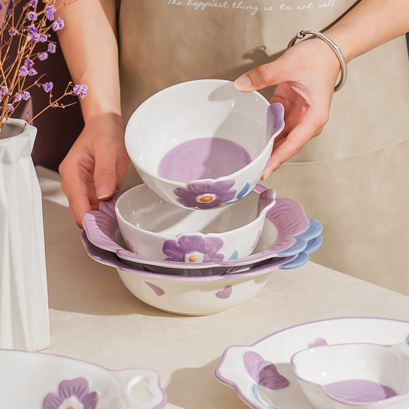 Cigarlemon Blooming Crape Myrtle Ceramic Dinnerware Set – 8 Pieces