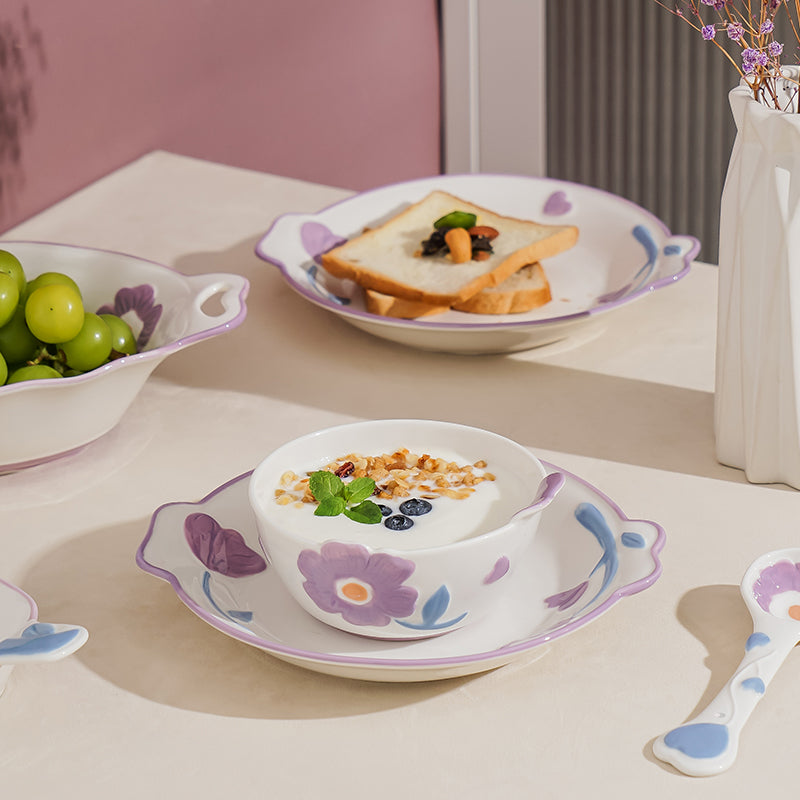 Cigarlemon Blooming Crape Myrtle Ceramic Dinnerware Set – 8 Pieces