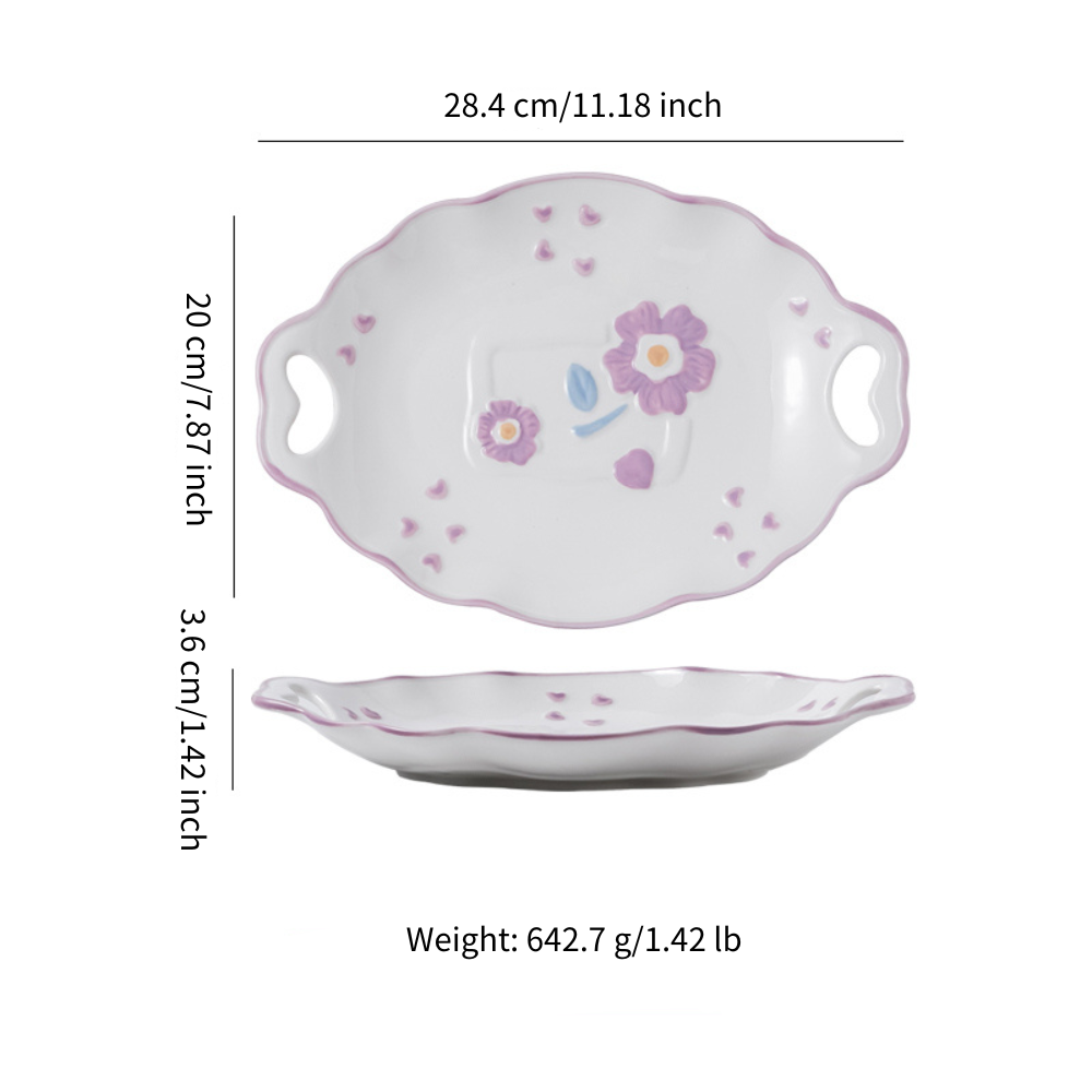 Cigarlemon Blooming Crape Myrtle Ceramic Dinnerware Set – 8 Pieces