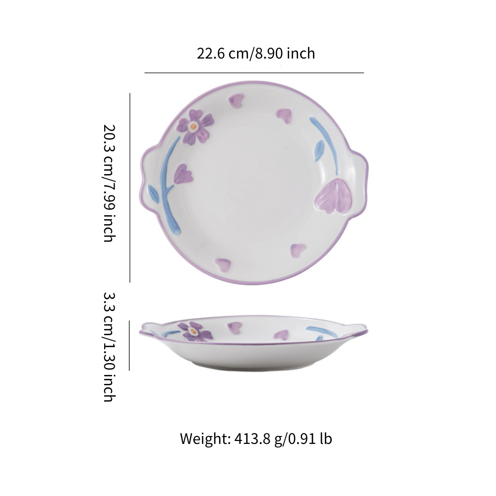 Cigarlemon Blooming Crape Myrtle Ceramic Dinnerware Set – 8 Pieces